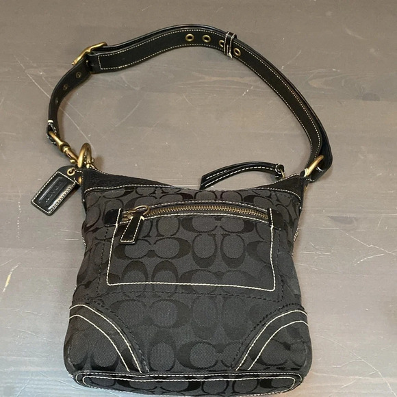 Coach Vintage canvas & leather shoulder bag - Picture 1 of 11
